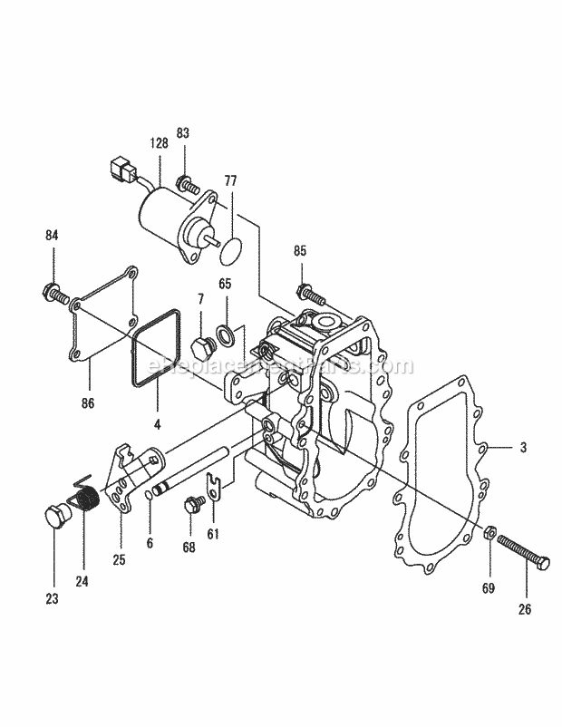 Yanmar 3tnv82a-Bdcb Governor Diagram and Parts List for S6032-D 53AY8DU6050 Cub Cadet Sprayer